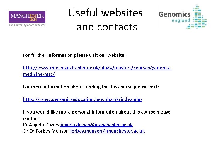 Useful websites and contacts For further information please visit our website: http: //www. mhs.