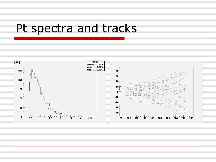 Pt spectra and tracks 