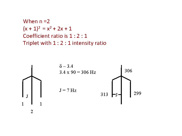 When n =2 (x + 1)2 = x 2 + 2 x + 1