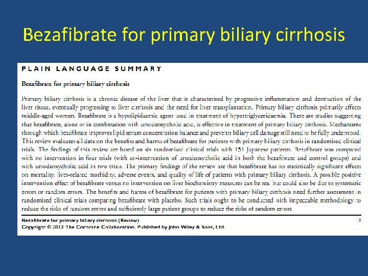 Bezafibrate for primary biliary cirrhosis 