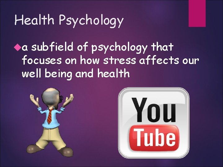 Health Psychology a subfield of psychology that focuses on how stress affects our well