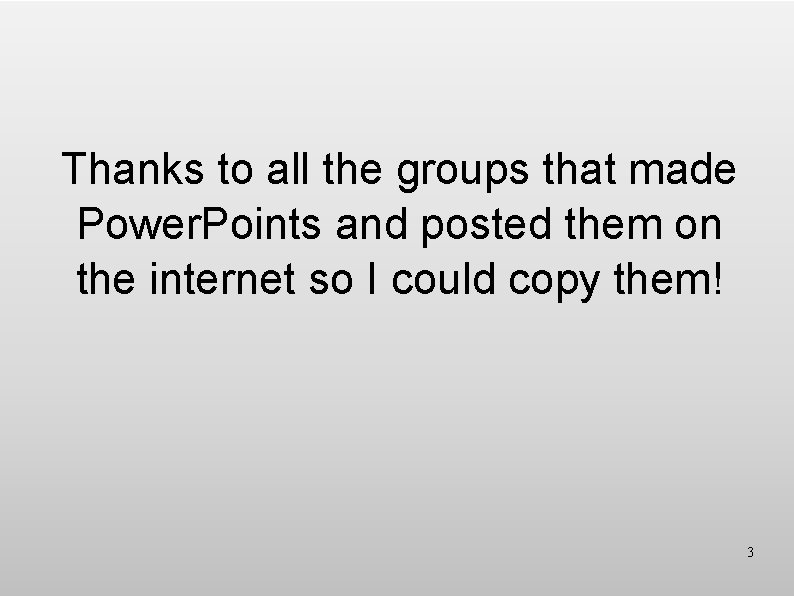 Thanks to all the groups that made Power. Points and posted them on the