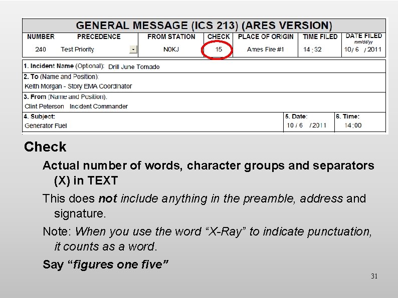 Check Actual number of words, character groups and separators (X) in TEXT This does