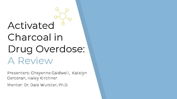 Activated Charcoal in Drug Overdose: A Review Presenters: Cheyenne Caldwell, Katelyn Corcoran, Haley Kirchner Activated Charcoal in Drug Overdose: A Review Presenters: Cheyenne Caldwell, Katelyn Corcoran, Haley Kirchner
