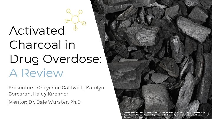 Activated Charcoal in Drug Overdose: A Review Presenters: Cheyenne Caldwell, Katelyn Corcoran, Haley Kirchner Activated Charcoal in Drug Overdose: A Review Presenters: Cheyenne Caldwell, Katelyn Corcoran, Haley Kirchner