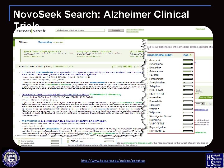 Novo. Seek Search: Alzheimer Clinical Trials http: //www. hsls. pitt. edu/guides/genetics 