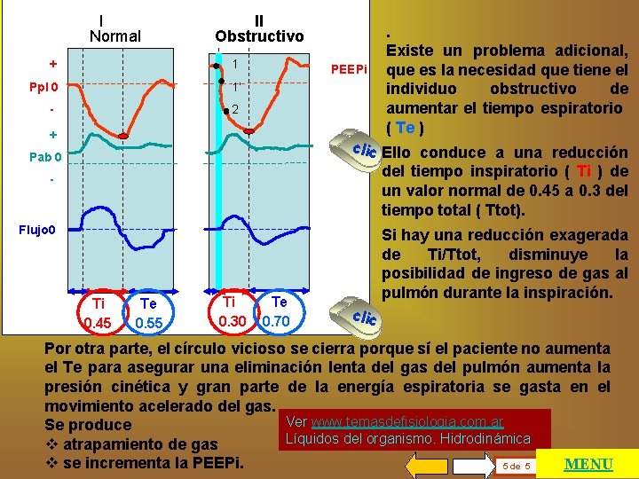 I Normal II Obstructivo + 1 Ppl 0 1’ - PEEPi 2 + .