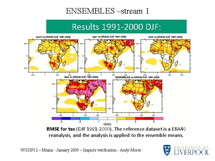 ENSEMBLES –stream 1 Results 1991 -2000 DJF: RMSE for tas (DJF 1991 -2000). The