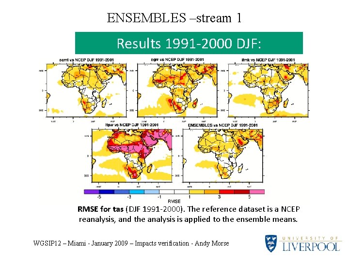 ENSEMBLES –stream 1 Results 1991 -2000 DJF: RMSE for tas (DJF 1991 -2000). The