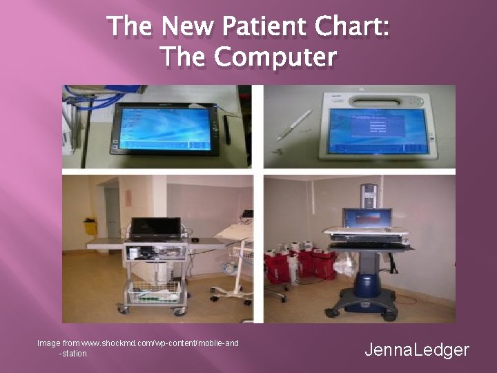 The New Patient Chart: The Computer Image from www. shockmd. com/wp-content/moblie-and -station Jenna. Ledger
