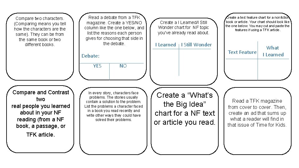 Compare two characters. (Comparing means you tell how the characters are the same). They