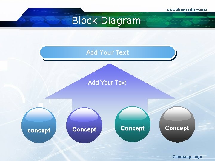 www. themegallery. com Block Diagram Add Your Text concept Concept Company Logo 