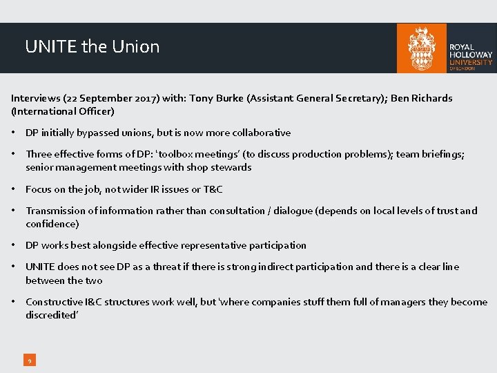 UNITE the Union Interviews (22 September 2017) with: Tony Burke (Assistant General Secretary); Ben