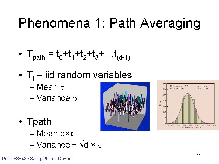 Phenomena 1: Path Averaging • Tpath = t 0+t 1+t 2+t 3+…t(d-1) • Ti