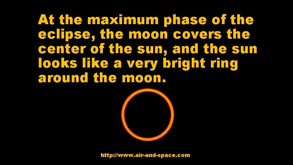 At the maximum phase of the eclipse, the moon covers the center of the