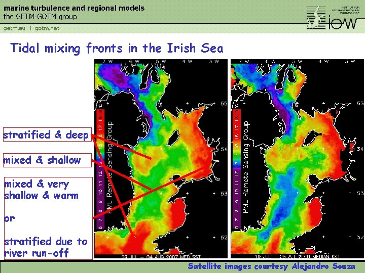 Tidal mixing fronts in the Irish Sea stratified & deep mixed & shallow mixed