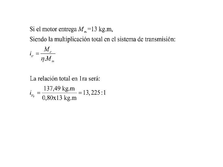 Determinación de las relaciones de velocidad 