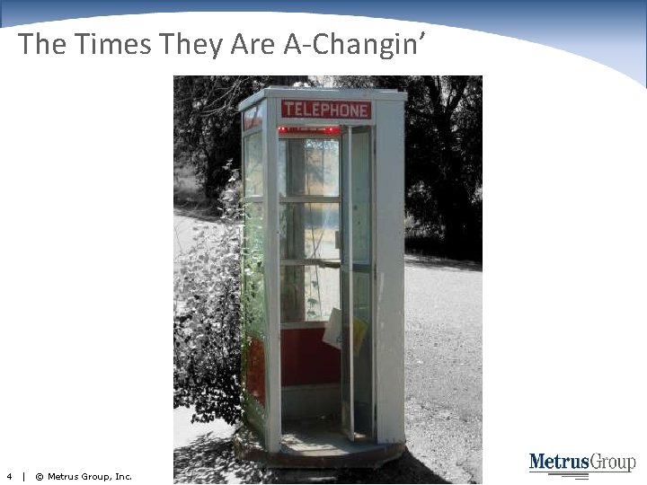 The Times They Are A-Changin’ 4 | © Metrus Group, Inc. 