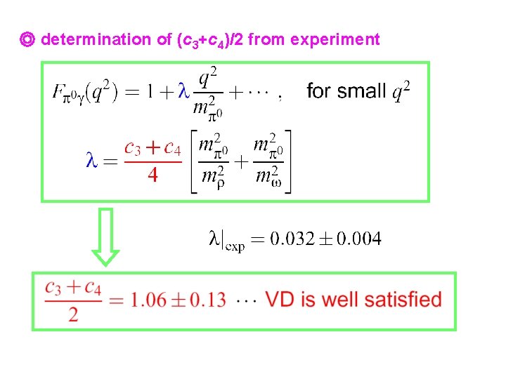 ◎ determination of (c 3+c 4)/2 from experiment 