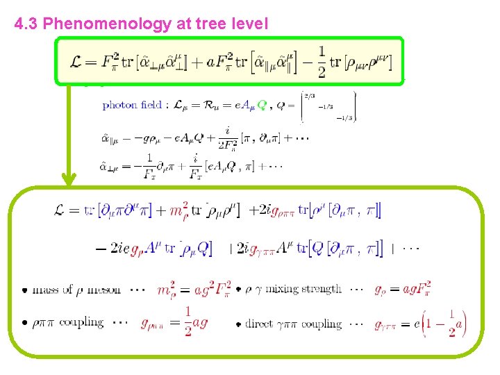 4. 3 Phenomenology at tree level 