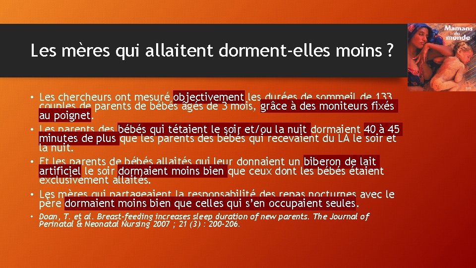 Les mères qui allaitent dorment-elles moins ? • Les chercheurs ont mesuré objectivement les