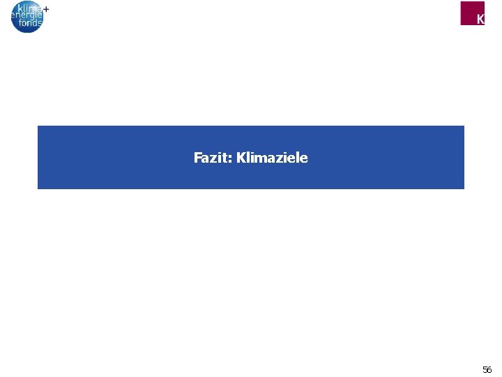 Fazit: Klimaziele 56 