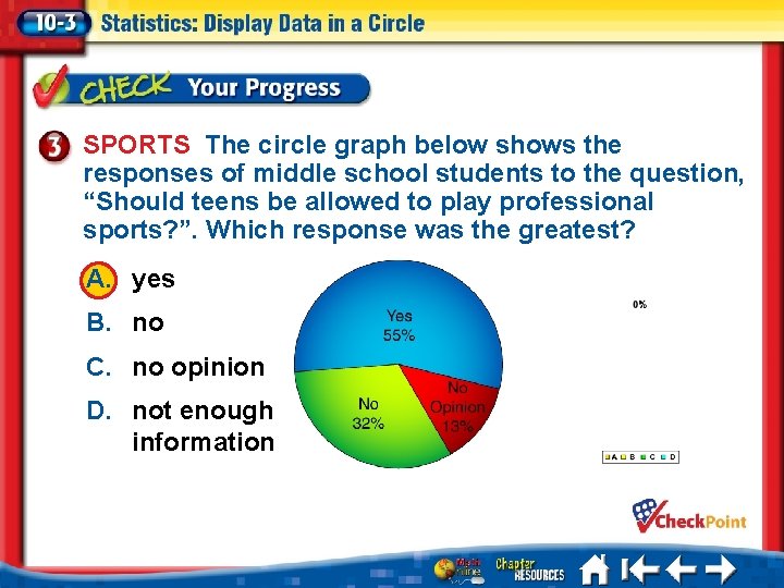 SPORTS The circle graph below shows the responses of middle school students to the