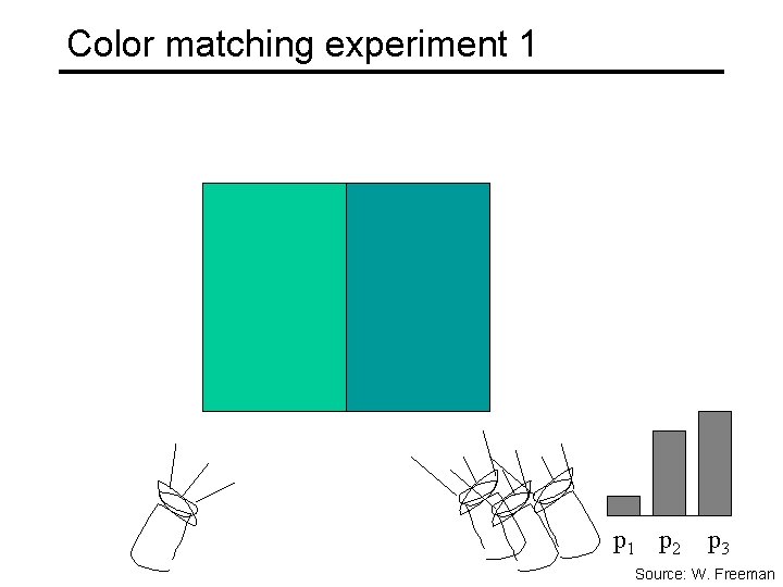 Color matching experiment 1 p 2 p 3 Source: W. Freeman 