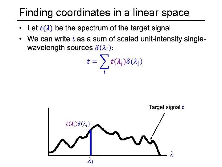 Finding coordinates in a linear space • λ 