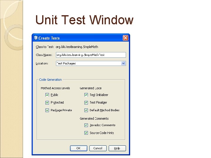 Unit Test Window 