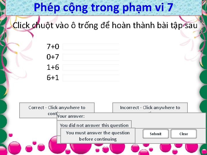 Phe p cô ng trong pha m vi 7 Click chuột vào ô trống