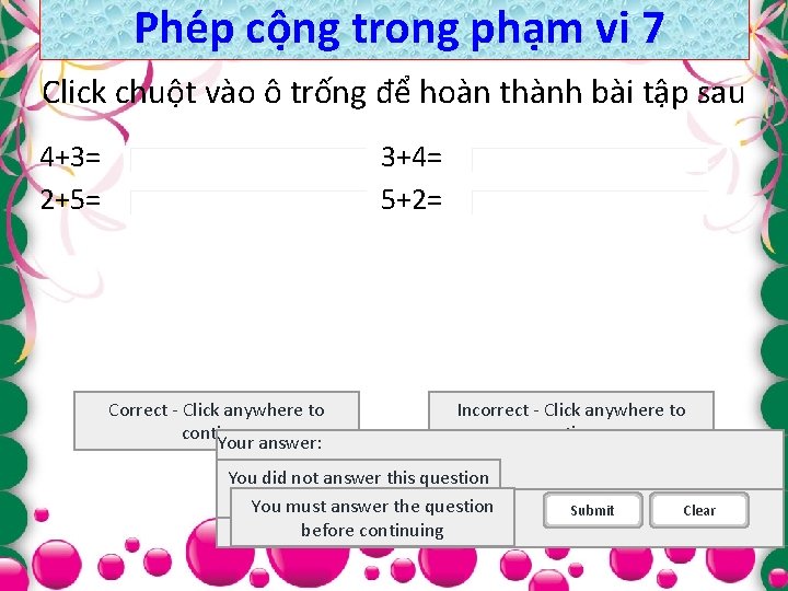 Phe p cô ng trong pha m vi 7 Click chuột vào ô trống