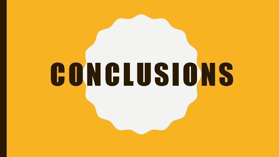 CONCLUSIONS CONCLUSIONS
