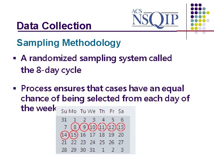 Data Collection _______________ Sampling Methodology § A randomized sampling system called the 8 -day