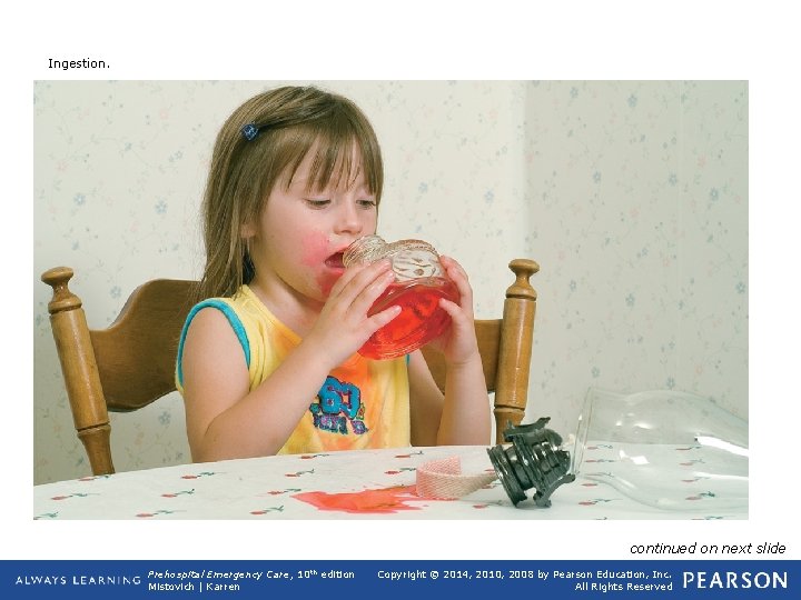 Ingestion. continued on next slide Prehospital Emergency Care, 10 th edition Mistovich | Karren