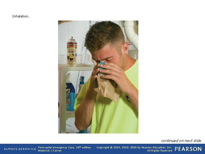 Inhalation. continued on next slide Prehospital Emergency Care, 10 th edition Mistovich | Karren