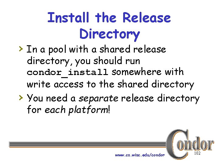 Install the Release Directory › In a pool with a shared release › directory,