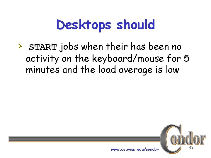 Desktops should › START jobs when their has been no activity on the keyboard/mouse