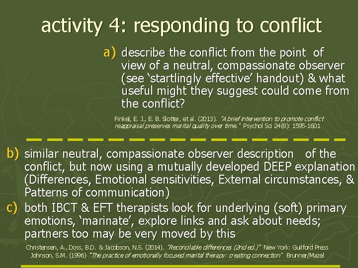 activity 4: responding to conflict a) describe the conflict from the point of view