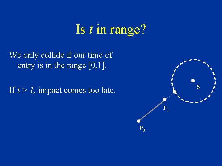 Is t in range? We only collide if our time of entry is in