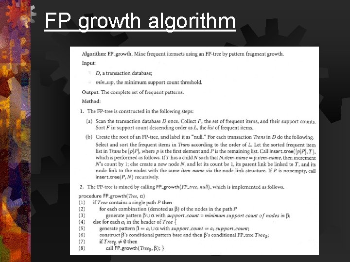 FP growth algorithm 