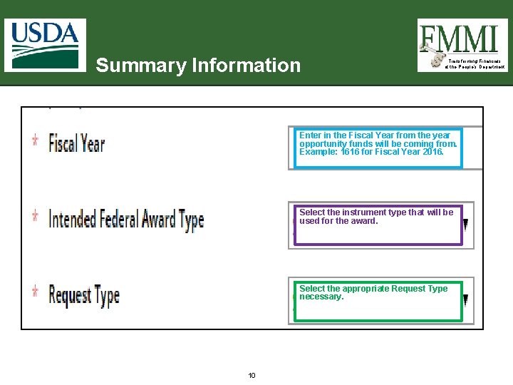 Summary Information Transforming Financials at the People’s Department Enter in the Fiscal Year from Summary Information Transforming Financials at the People’s Department Enter in the Fiscal Year from