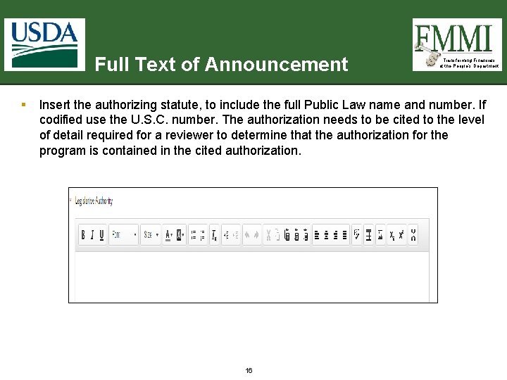 Full Text of Announcement § Transforming Financials at the People’s Department Insert the authorizing Full Text of Announcement § Transforming Financials at the People’s Department Insert the authorizing