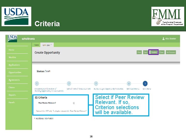 Criteria Transforming Financials at the People’s Department Select if Peer Review Relevant. If so, Criteria Transforming Financials at the People’s Department Select if Peer Review Relevant. If so,