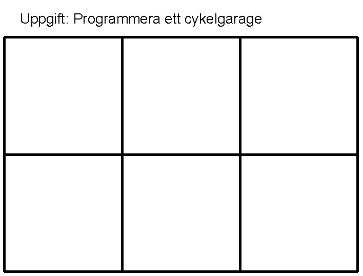 Uppgift: Programmera ett cykelgarage 