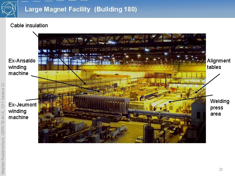 Large Magnet Facility (Building 180) Cable insulation Stephan Russenschuck, CERN TE-MCS, 1211 Geneva 23 Large Magnet Facility (Building 180) Cable insulation Stephan Russenschuck, CERN TE-MCS, 1211 Geneva 23