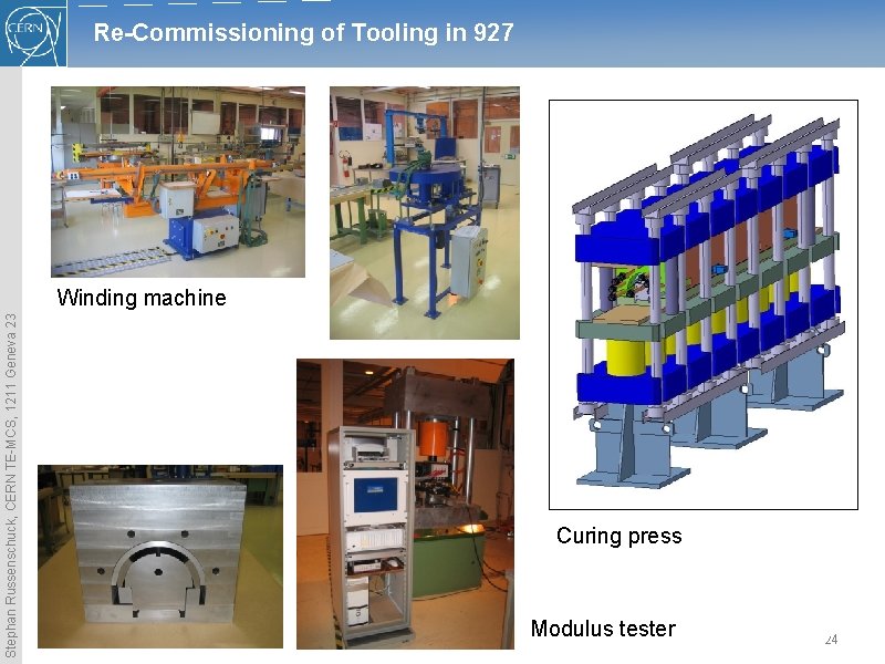Re-Commissioning of Tooling in 927 Stephan Russenschuck, CERN TE-MCS, 1211 Geneva 23 Winding machine Re-Commissioning of Tooling in 927 Stephan Russenschuck, CERN TE-MCS, 1211 Geneva 23 Winding machine