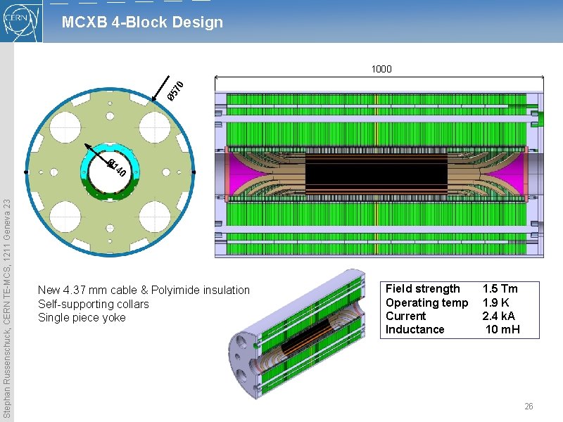 MCXB 4 -Block Design Ø 5 70 1000 Ø 14 Stephan Russenschuck, CERN TE-MCS, MCXB 4 -Block Design Ø 5 70 1000 Ø 14 Stephan Russenschuck, CERN TE-MCS,