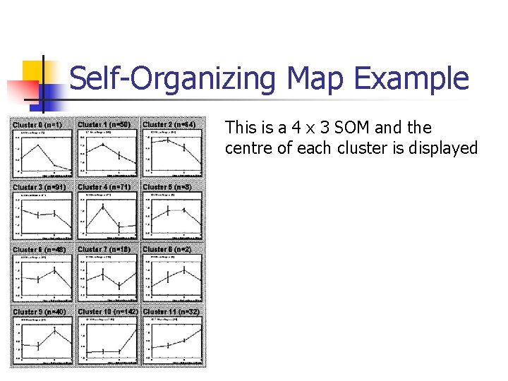 Self-Organizing Map Example This is a 4 x 3 SOM and the centre of
