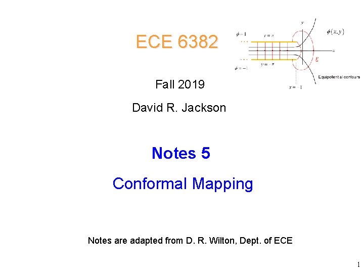 ECE 6382 Fall 2019 David R. Jackson Notes 5 Conformal Mapping Notes are adapted